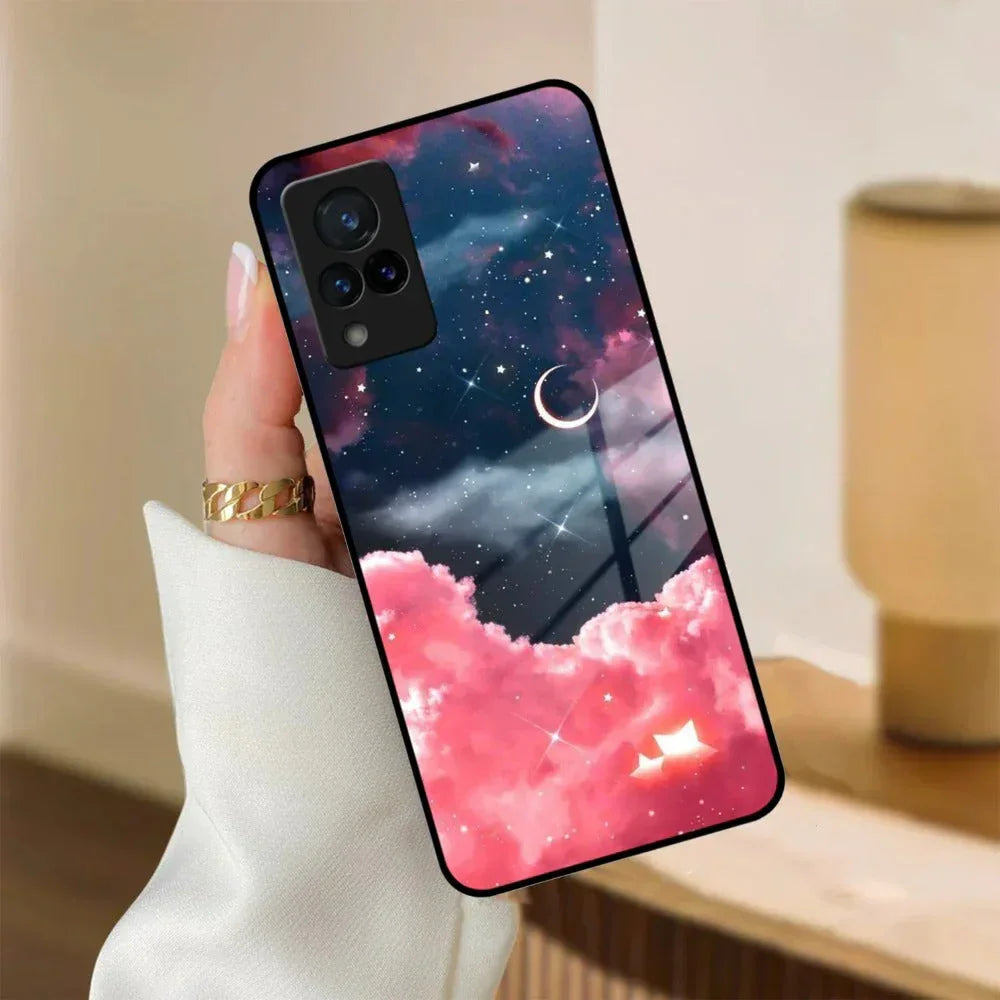 Aesthetic Cloud Glass Case Cover For Vivo - ShopOnCliQ