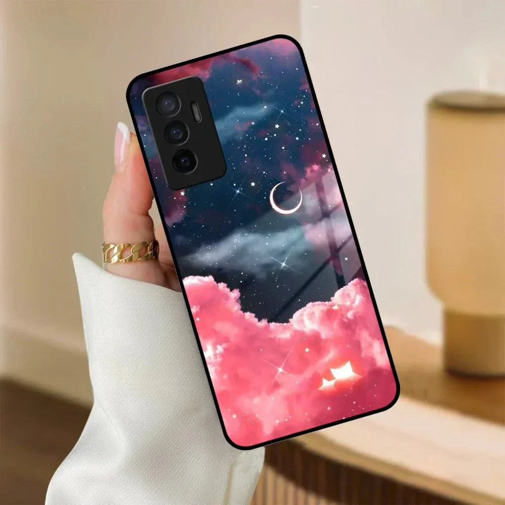 Aesthetic Cloud Glass Case Cover For Vivo - ShopOnCliQ