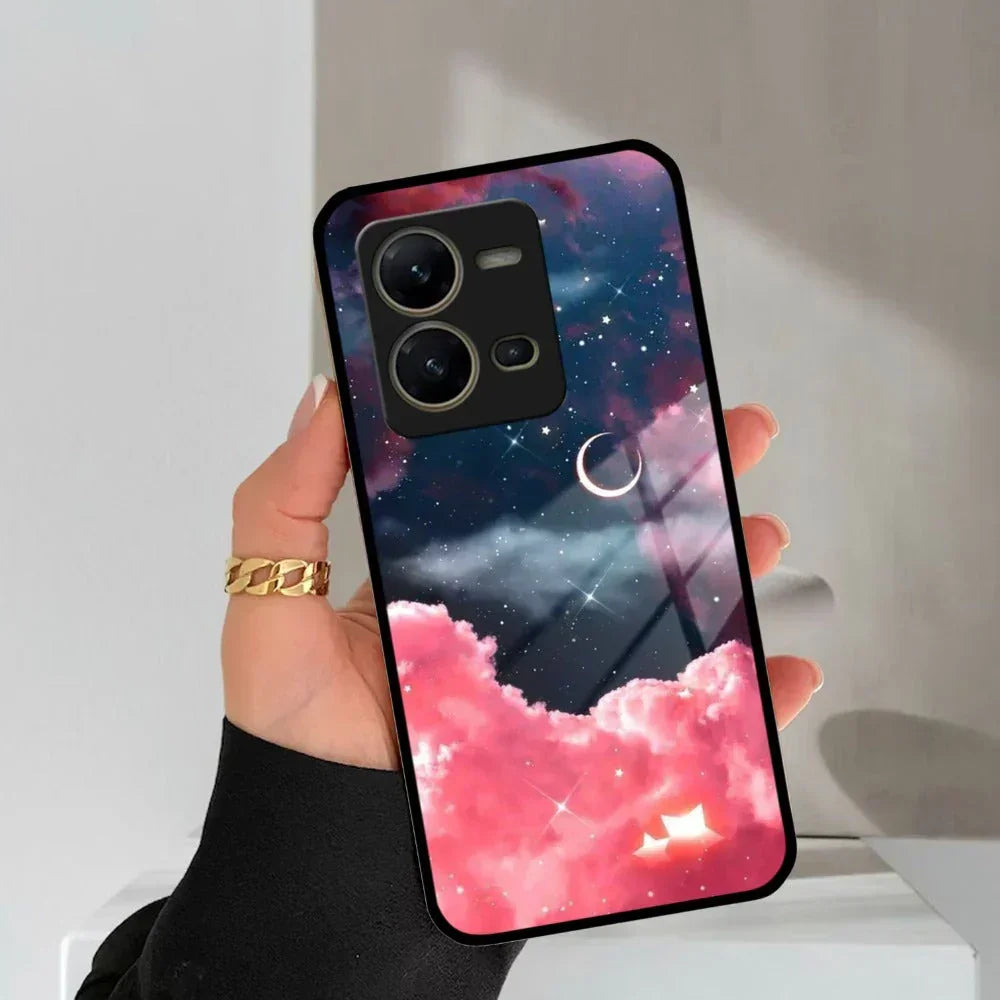 Aesthetic Cloud Glass Case Cover For Vivo - ShopOnCliQ