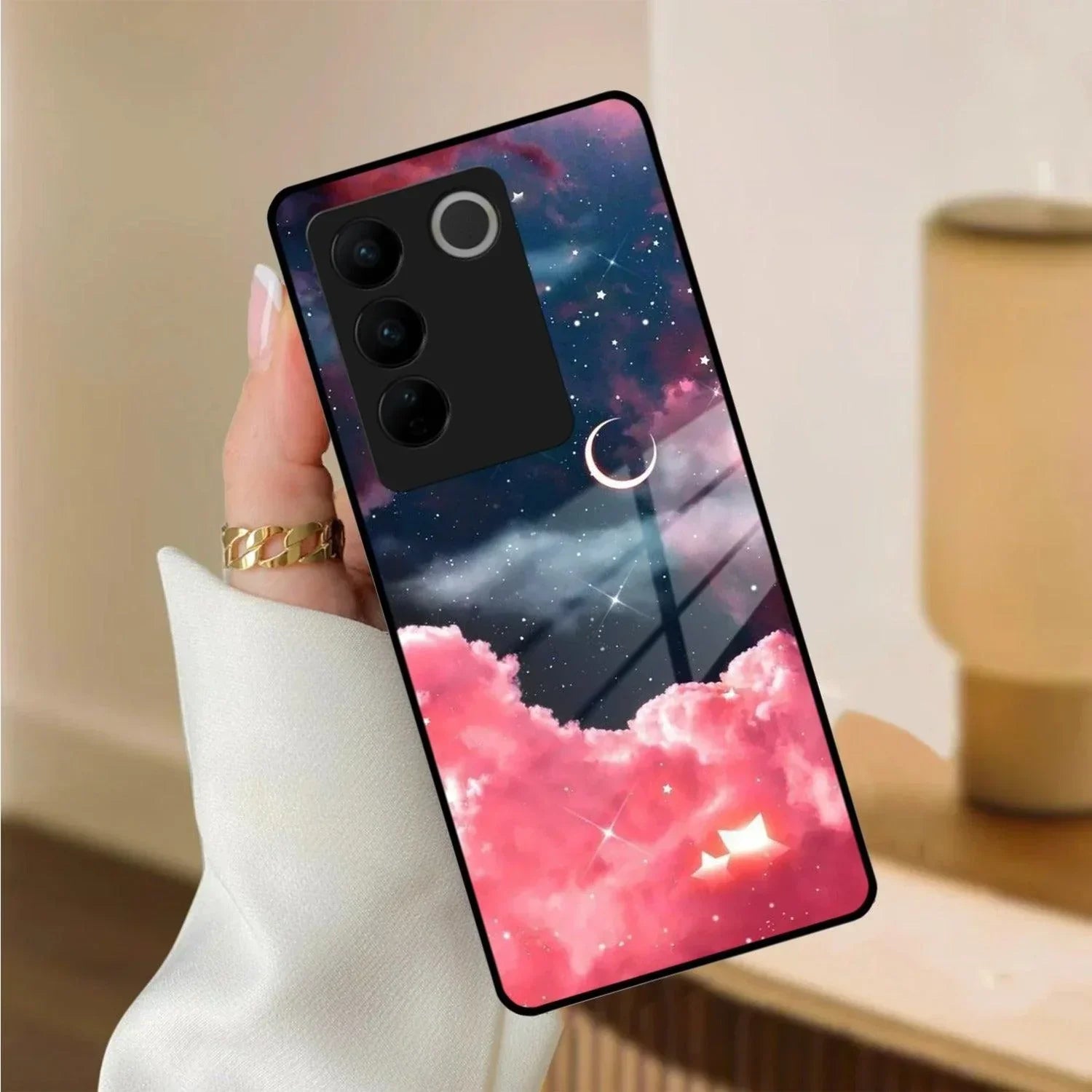 Aesthetic Cloud Glass Case Cover For Vivo - ShopOnCliQ
