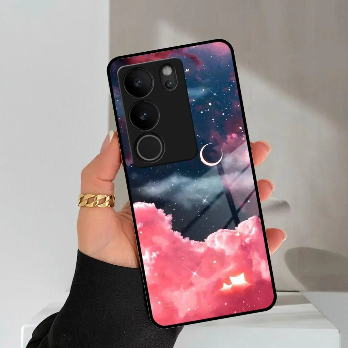 Aesthetic Cloud Glass Case Cover For Vivo - ShopOnCliQ