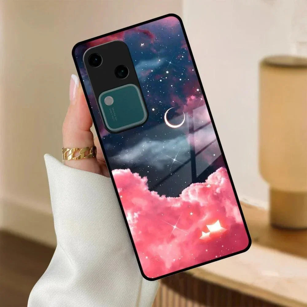 Aesthetic Cloud Glass Case Cover For Vivo - ShopOnCliQ