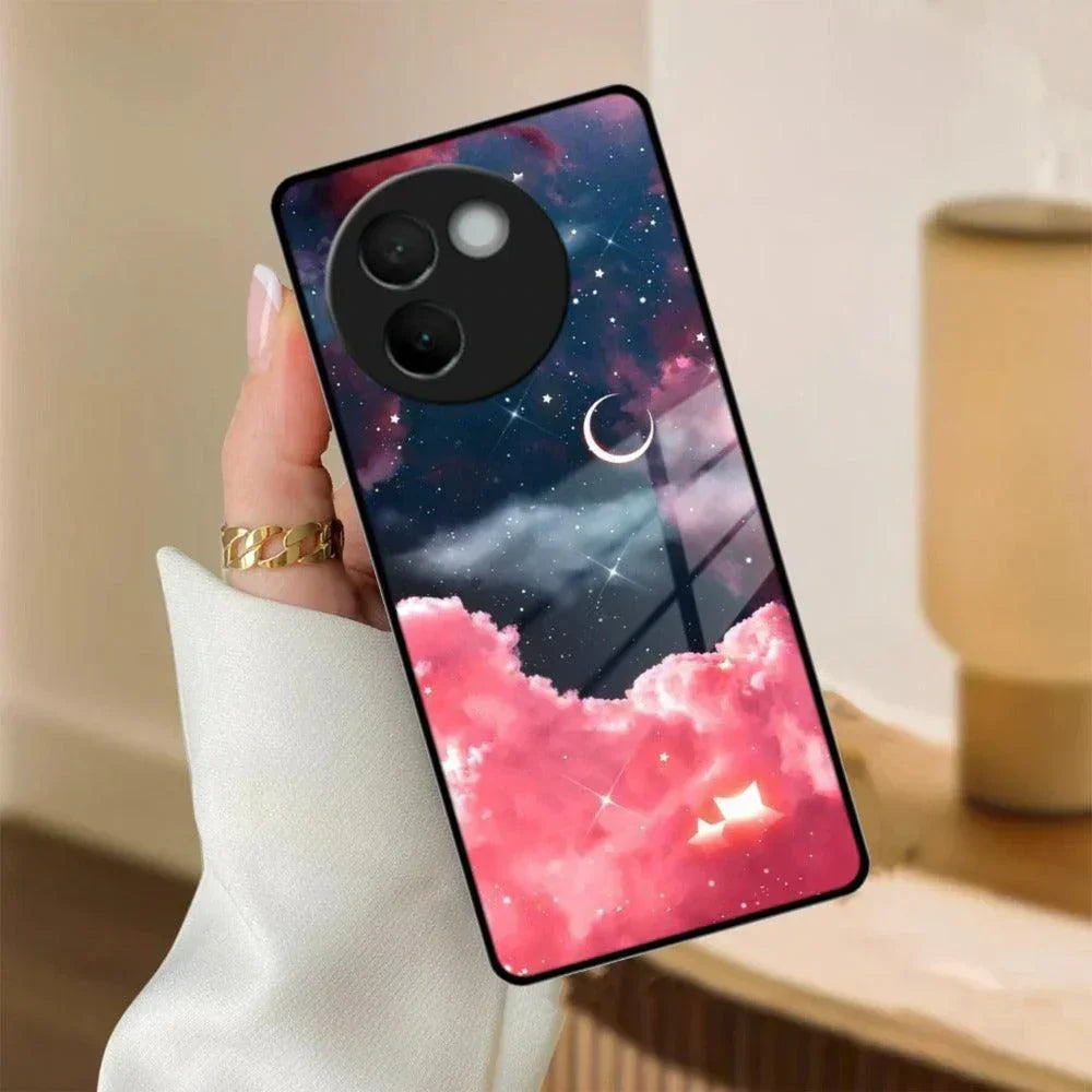 Aesthetic Cloud Glass Case Cover For Vivo - ShopOnCliQ