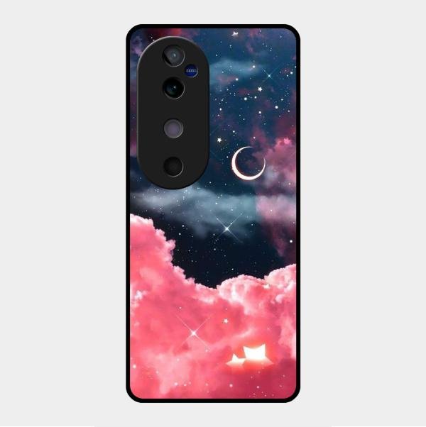 Aesthetic Cloud Glass Case Cover For Vivo V40 5G