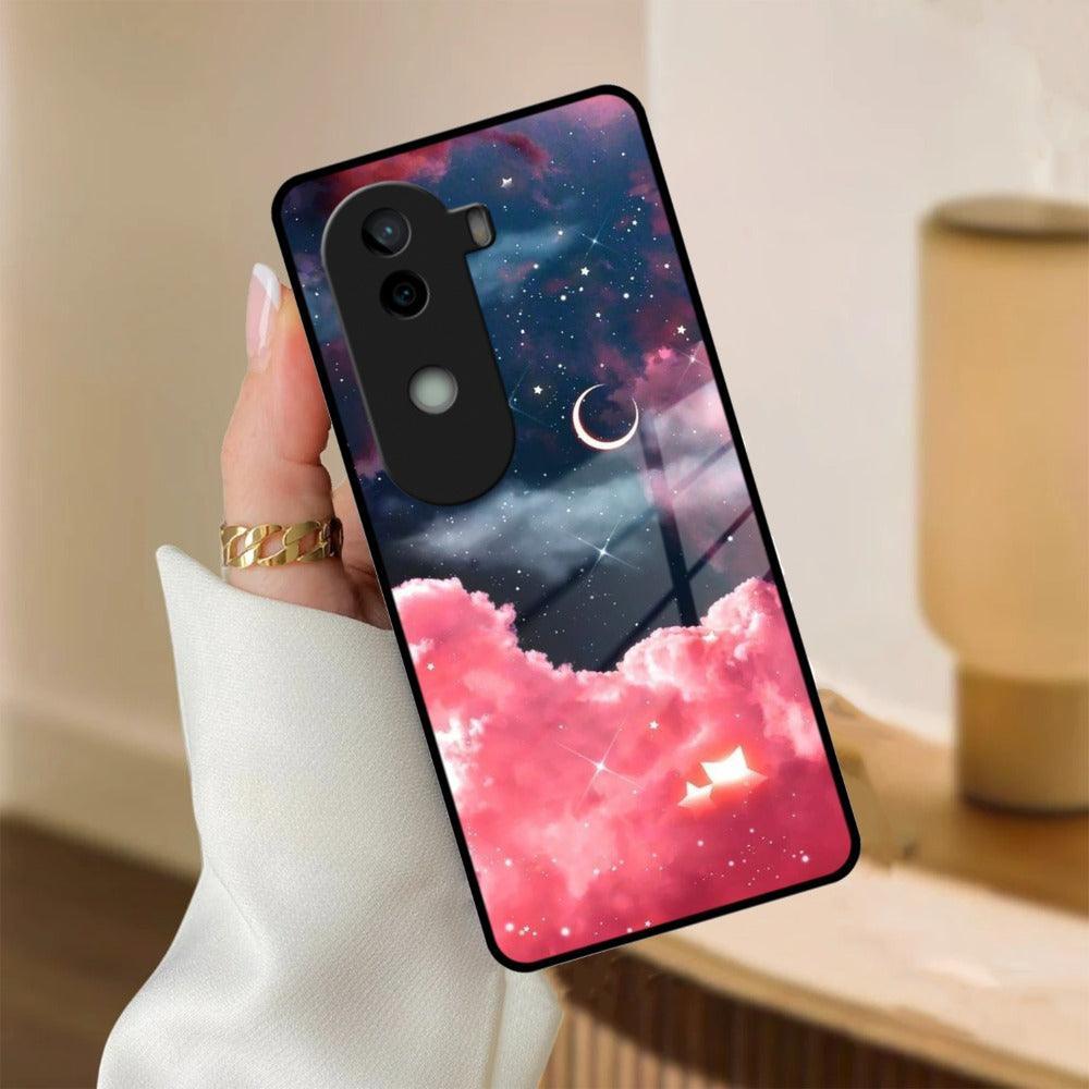 Aesthetic Cloud Glass Case Cover For iQOO