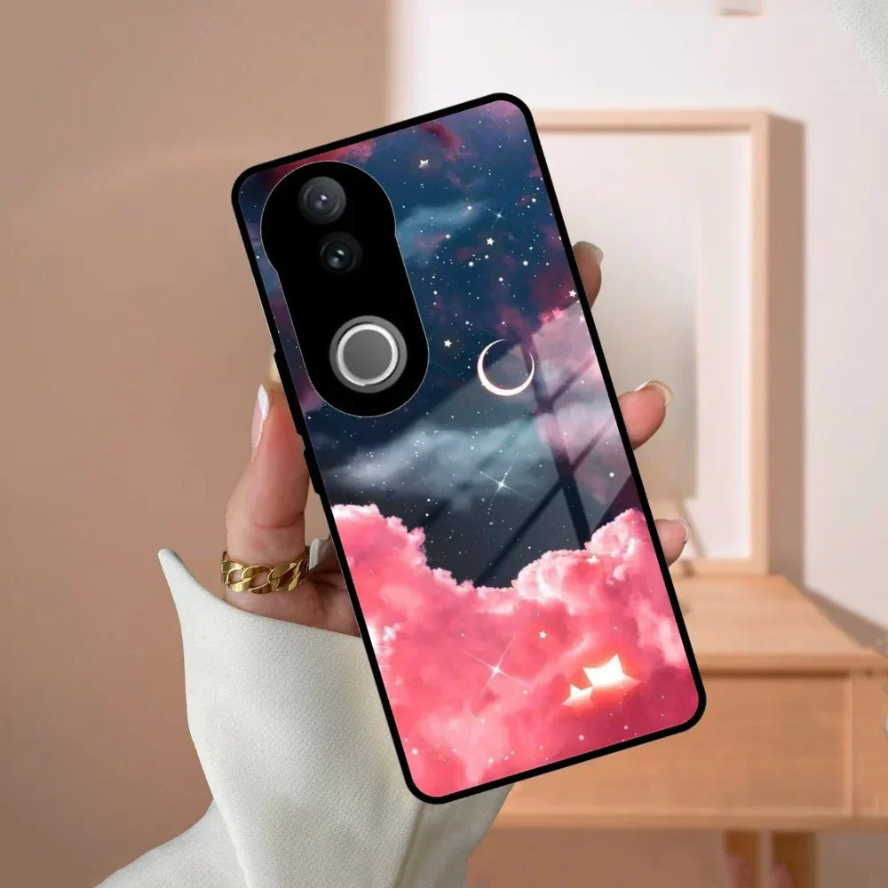 Aesthetic Cloud Glass Case Cover For Vivo - ShopOnCliQ
