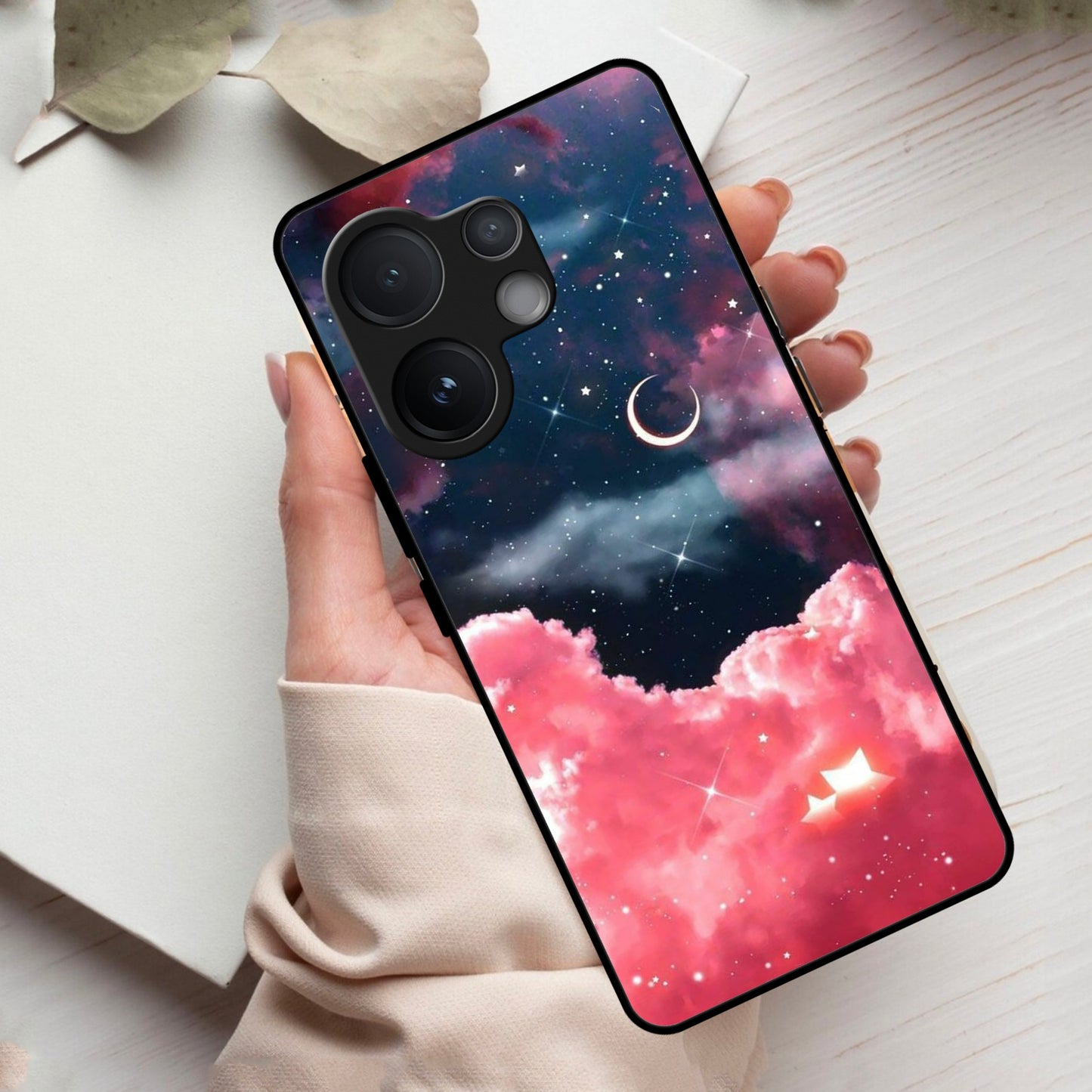 Aesthetic Cloud Glass Case Cover For Vivo