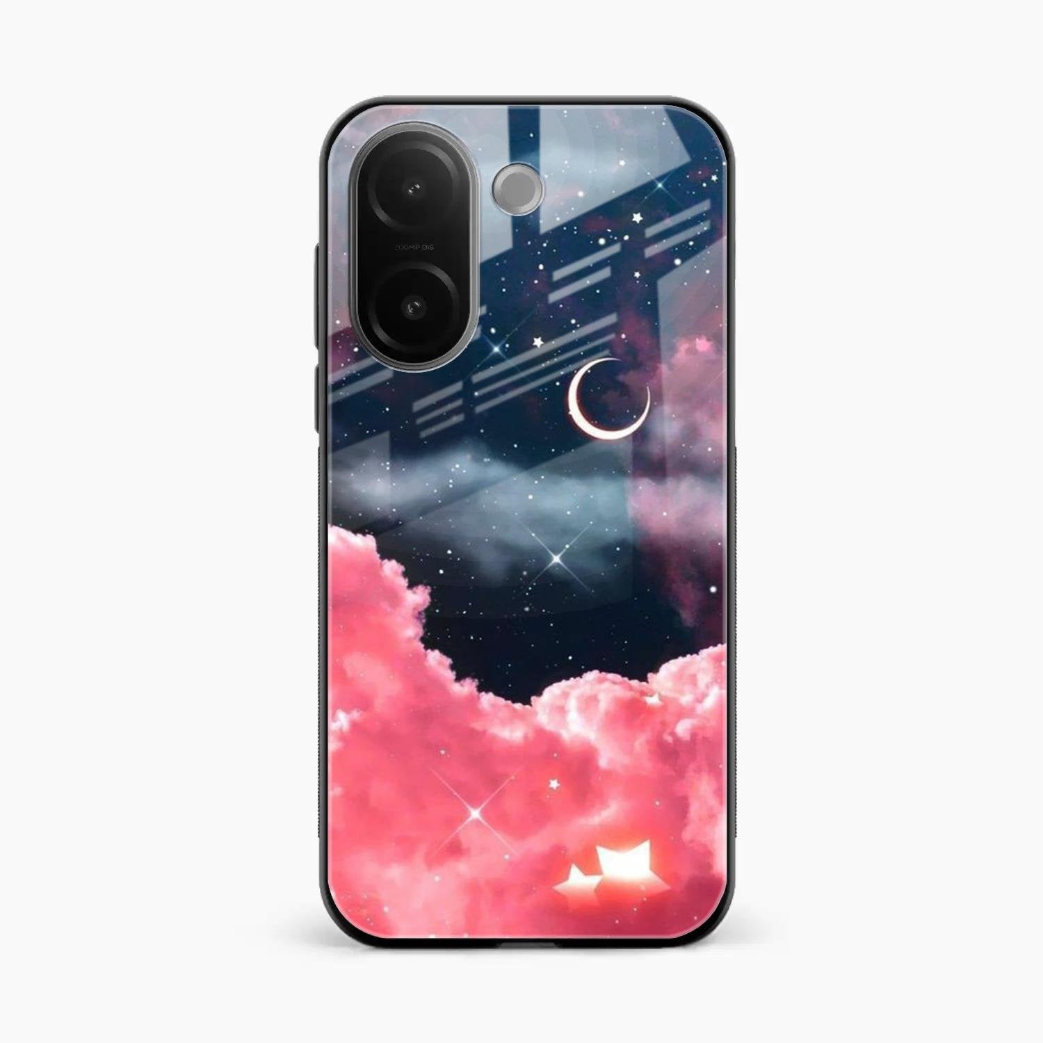 Aesthetic Cloud Glass Case Cover For Vivo V60e 5G