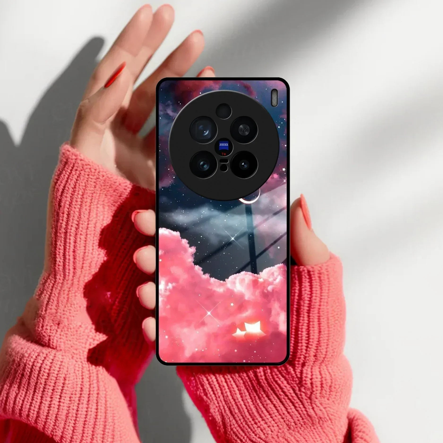 Aesthetic Cloud Glass Case Cover For Vivo - ShopOnCliQ