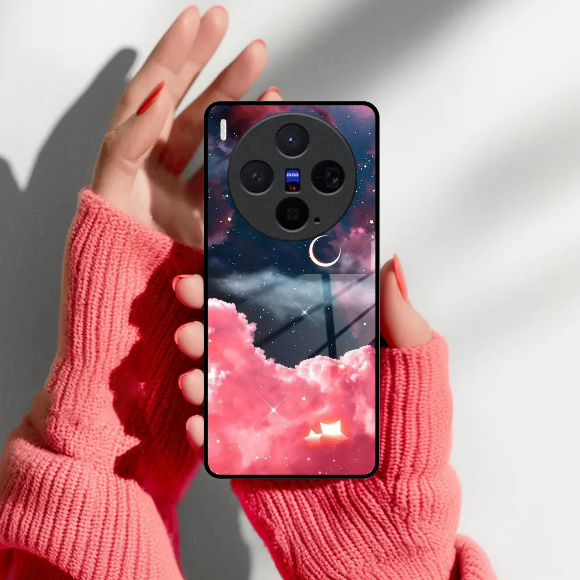 Aesthetic Cloud Glass Case Cover For Vivo