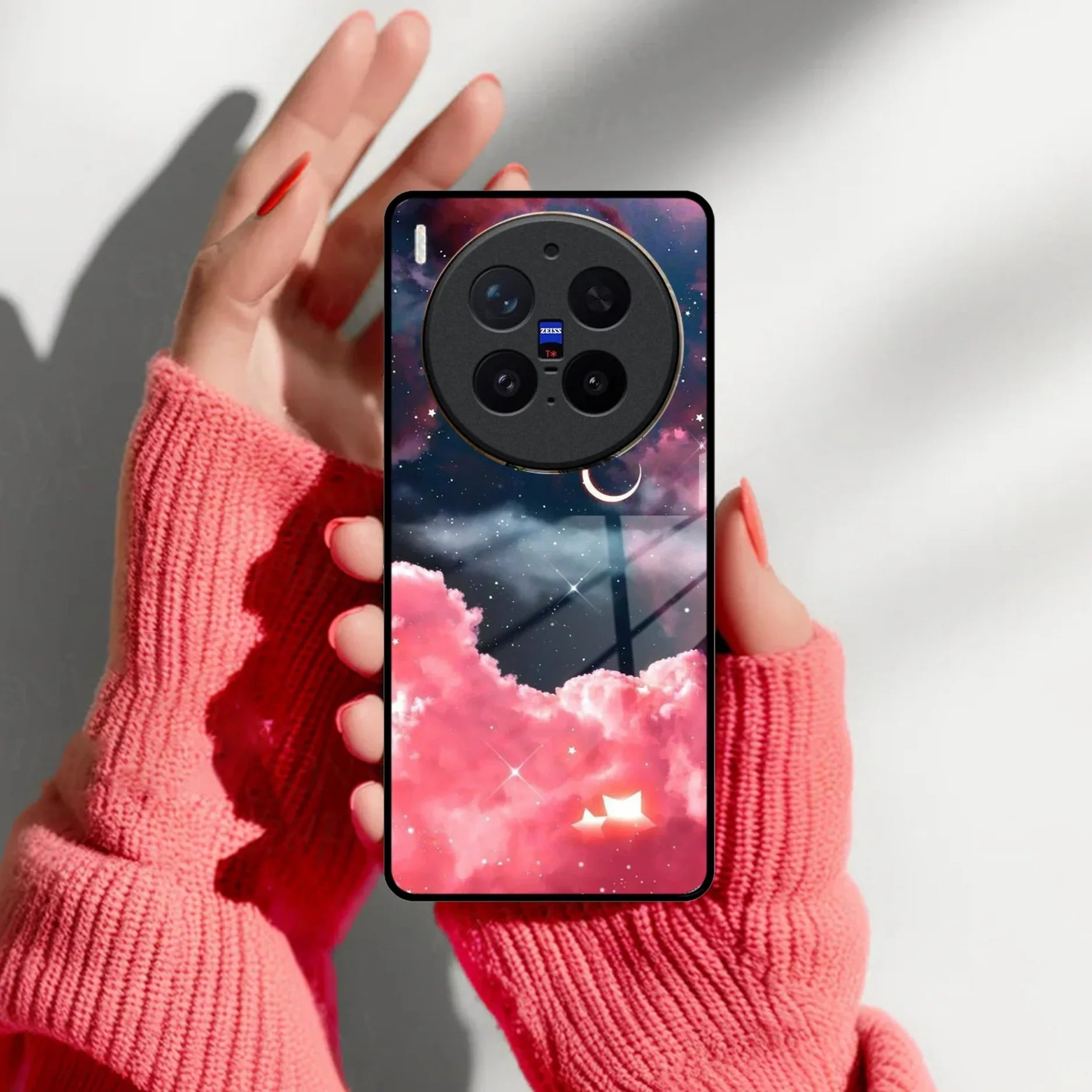 Aesthetic Cloud Glass Case Cover For Vivo