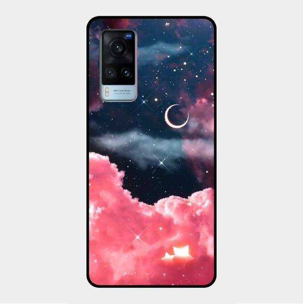 Aesthetic Cloud Glass Case Cover For Vivo X60 5G