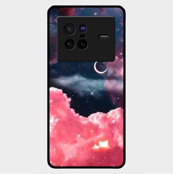 Aesthetic Cloud Glass Case Cover For Vivo X80 5G