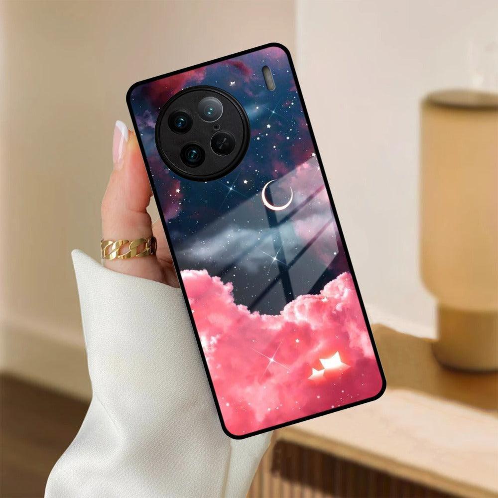 Aesthetic Cloud Glass Case Cover For iQOO