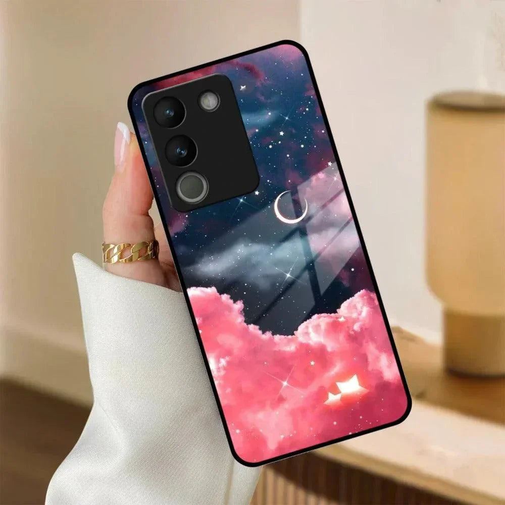 Aesthetic Cloud Glass Case Cover For Vivo - ShopOnCliQ