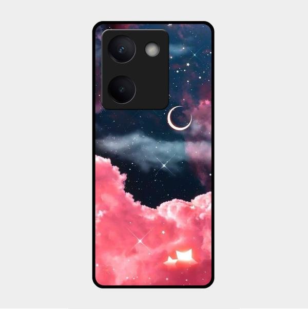 Aesthetic Cloud Glass Case Cover For Vivo Y300 Plus 5G