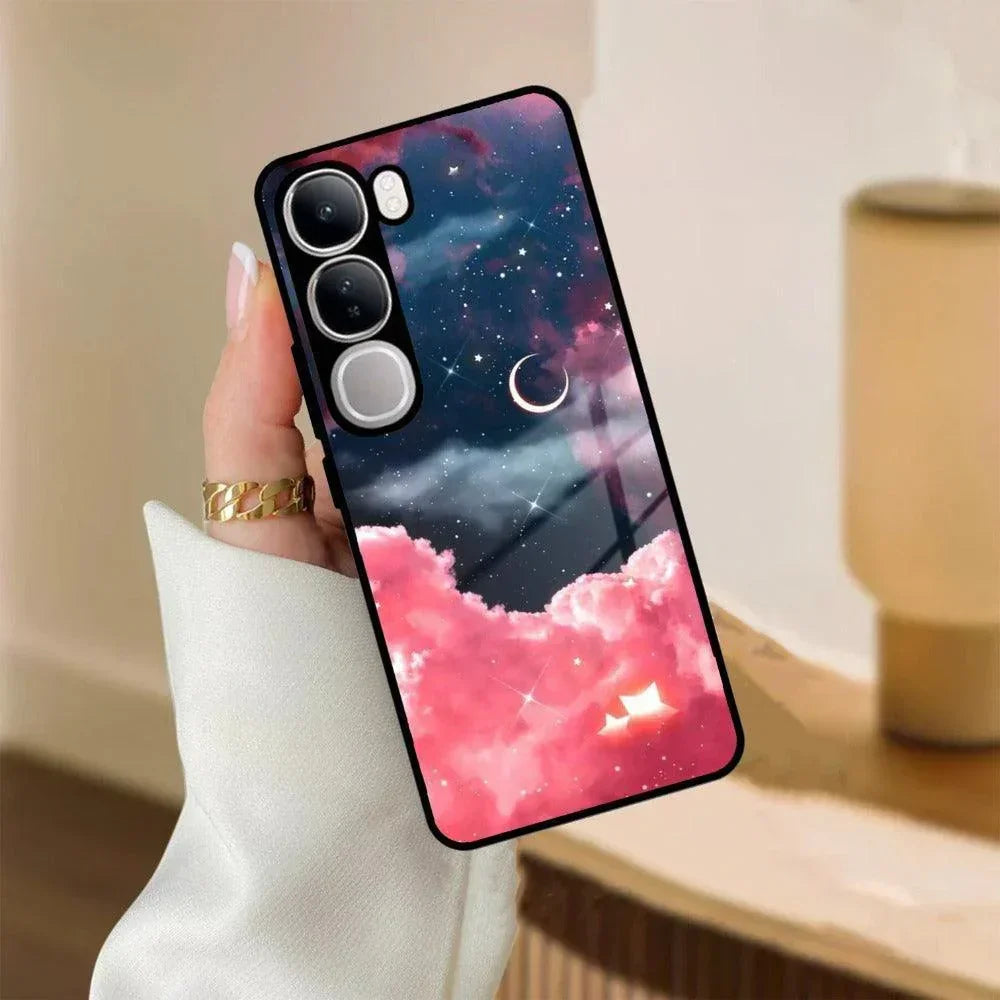 Aesthetic Cloud Glass Case Cover For Vivo - ShopOnCliQ
