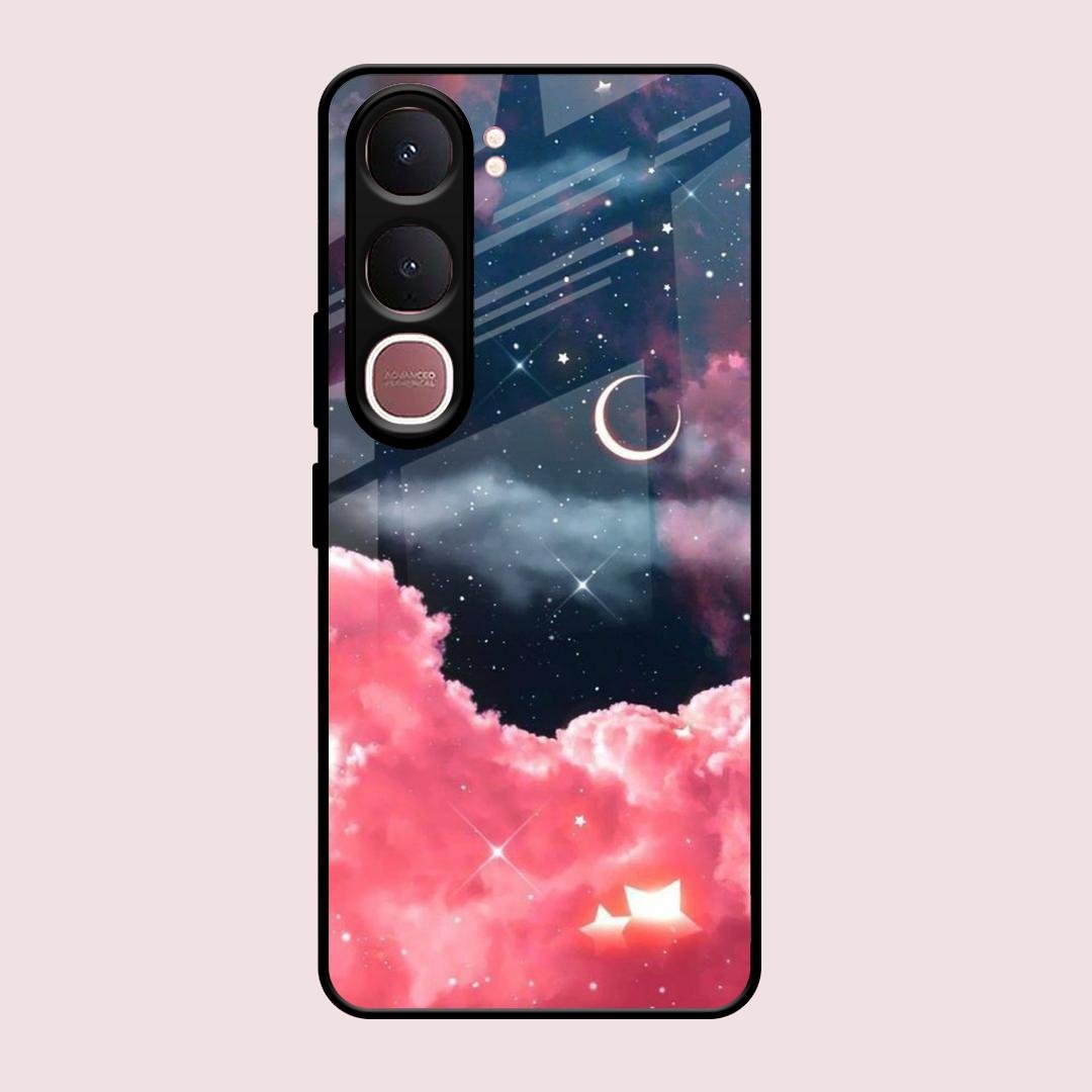 Aesthetic Cloud Glass Case Cover For Vivo Y31 5G