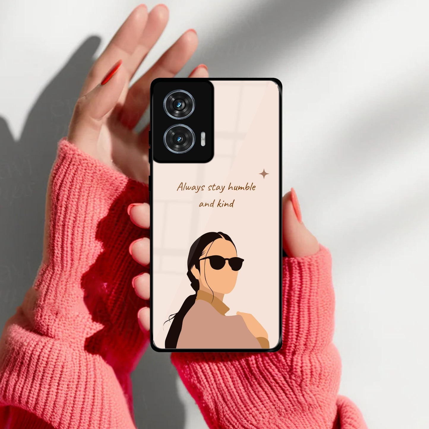 Always Stay Humble And Kind Glass Phone Cover For Motorola