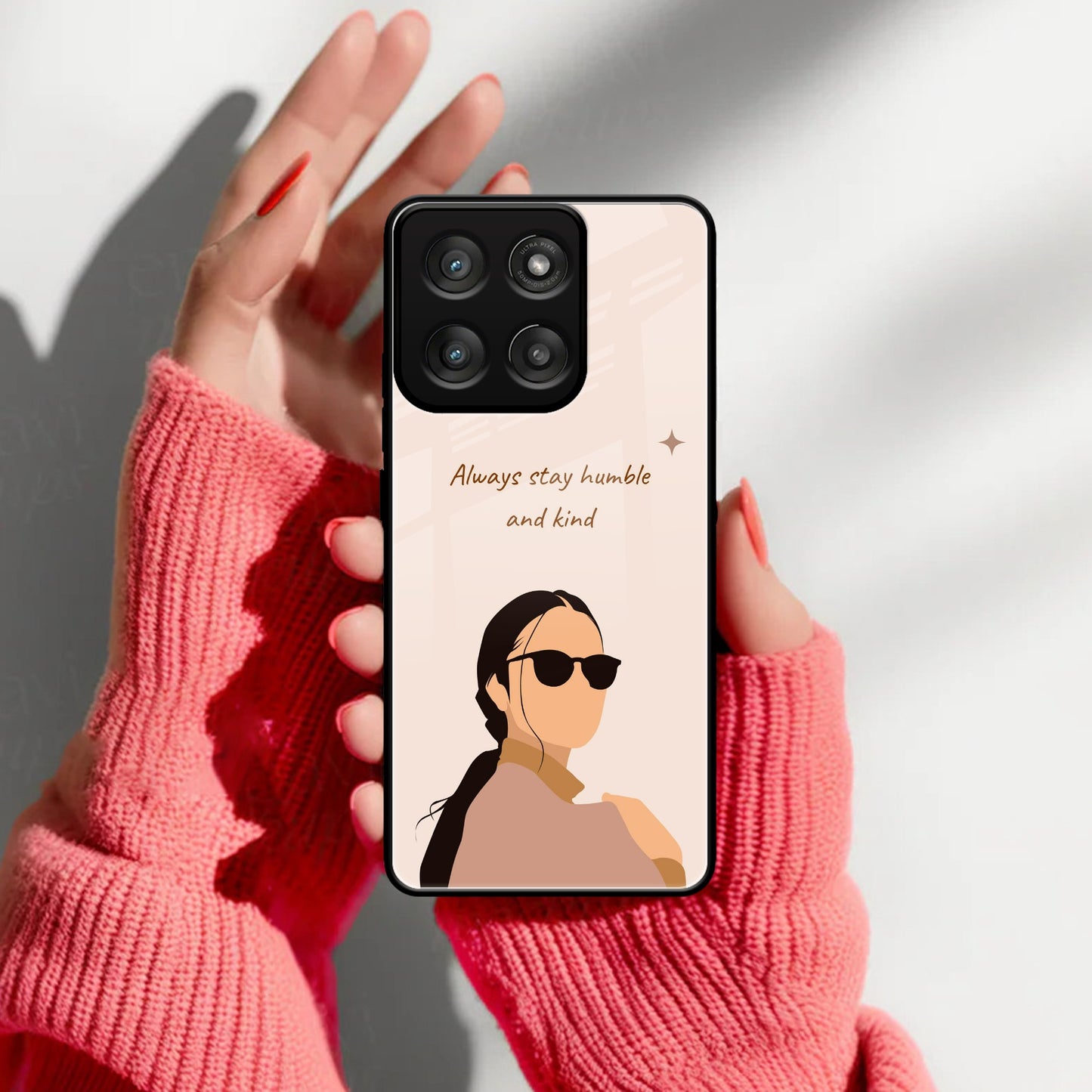 Always Stay Humble And Kind Glass Phone Cover For Motorola