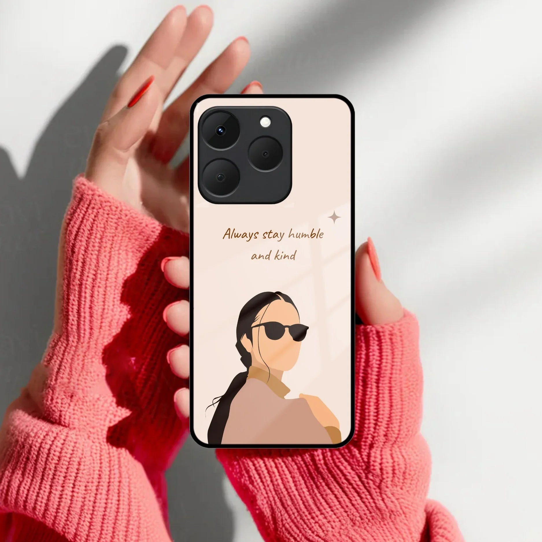Ghost With Flower Glass Case Cover For Realme/Narzo