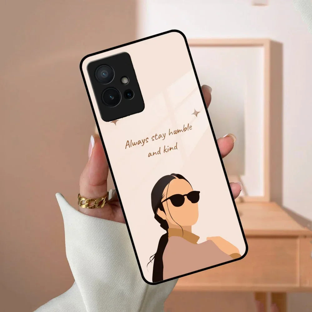Always Stay Humble And Kind Glass Phone Cover For iQOO - ShopOnCliQ