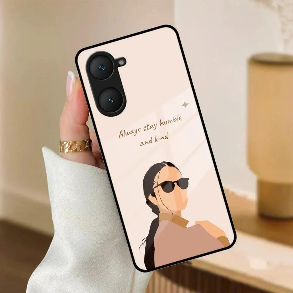 Always Stay Humble And Kind Glass Phone Cover For iQOO - ShopOnCliQ