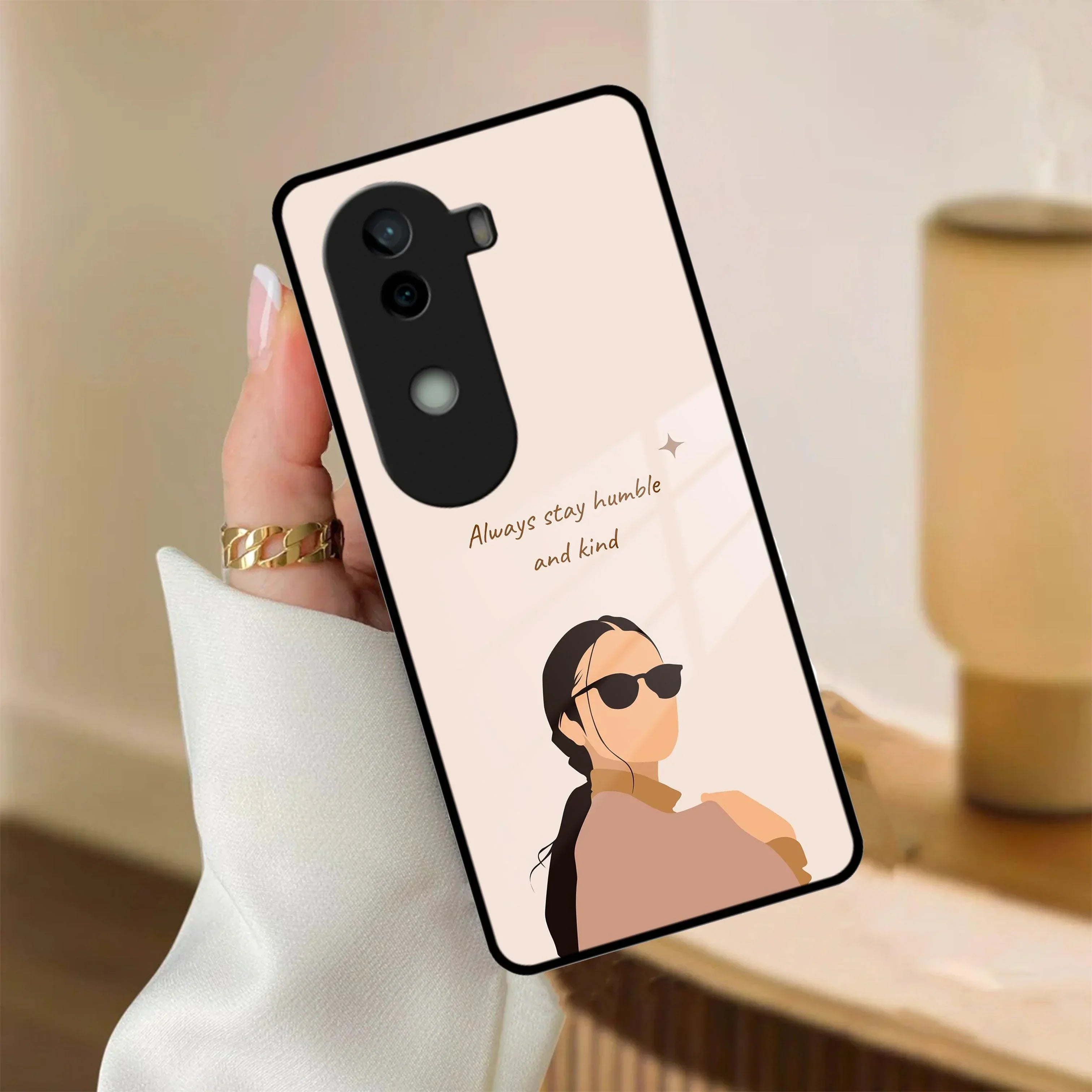 Always Stay Humble And Kind Glass Phone Cover For iQOO - ShopOnCliQ