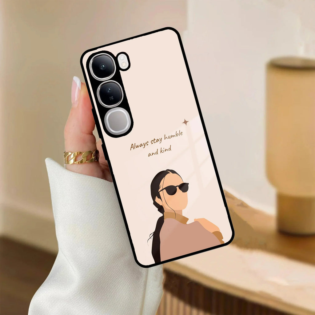 Always Stay Humble And Kind Glass Phone Cover For iQOO - ShopOnCliQ