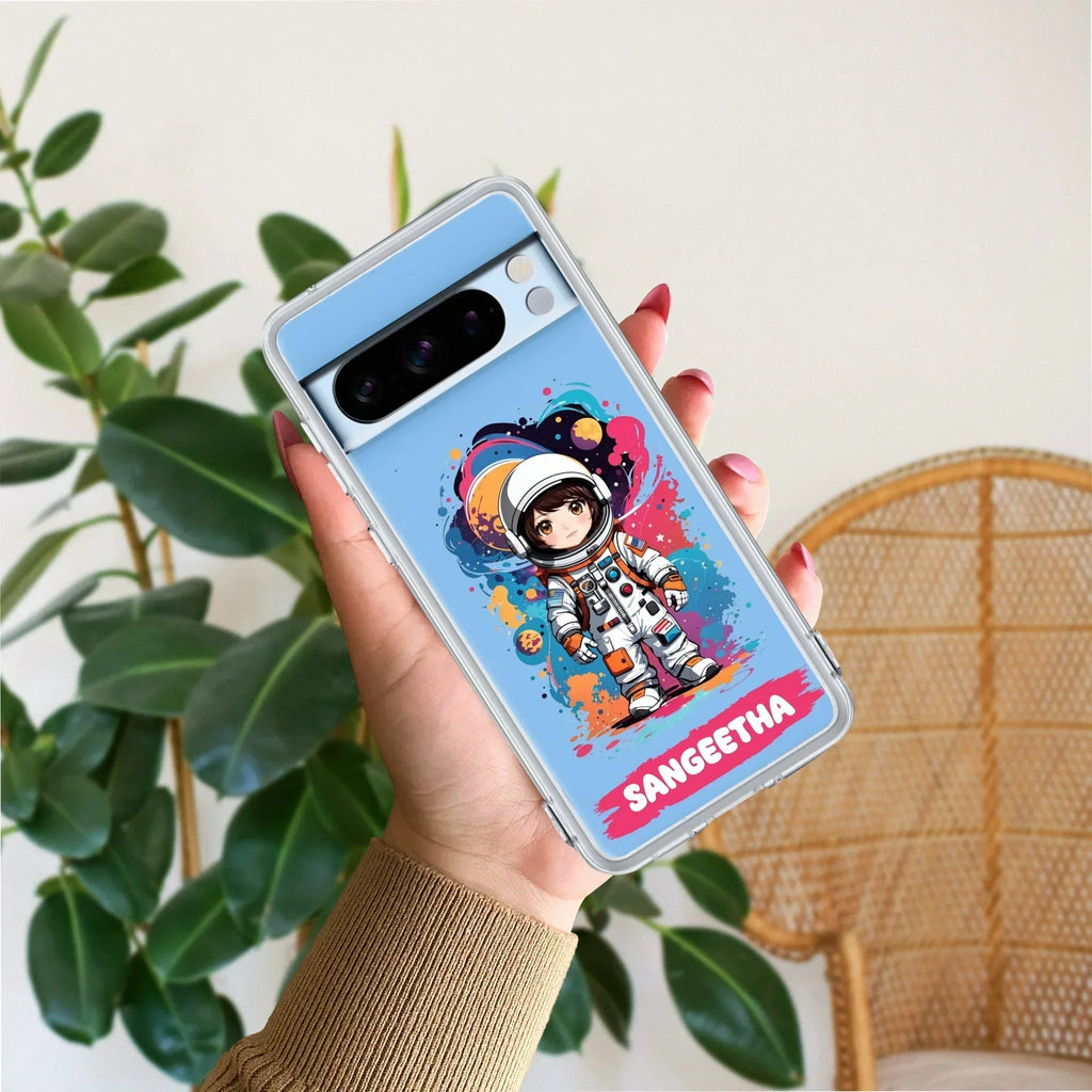 Astronaut Customize Transparent Silicon Case For Google Pixel 8 Pro 5G