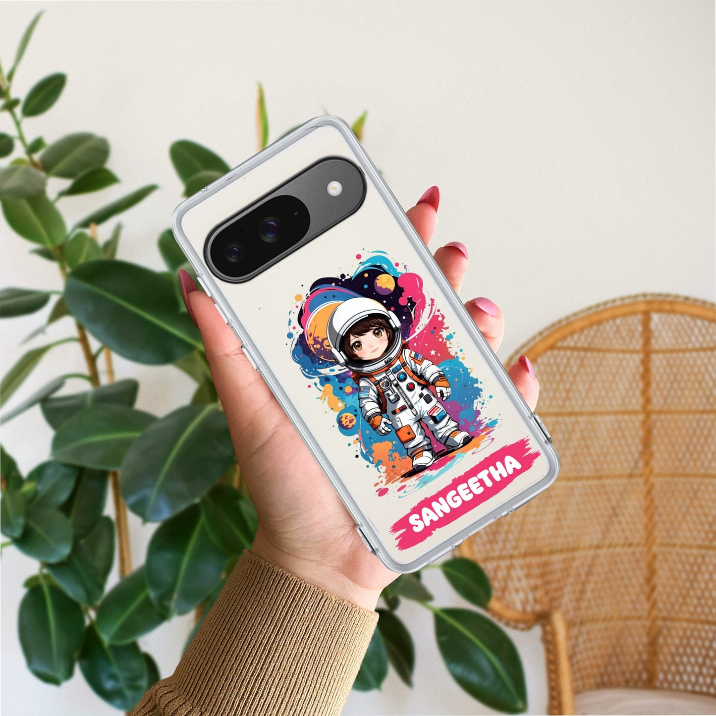 Astronaut Customize Transparent Silicon Case For Google