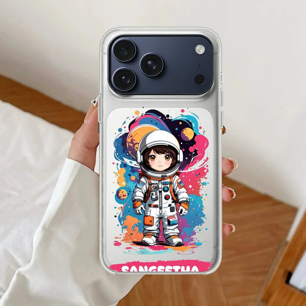 Astronaut Customize Anti Yellow Clear Case For iPhone 17 Pro Max