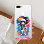 Astronaut Customize Anti Yellow Clear Case For iPhone 7 Plus / iPhone 8 Plus