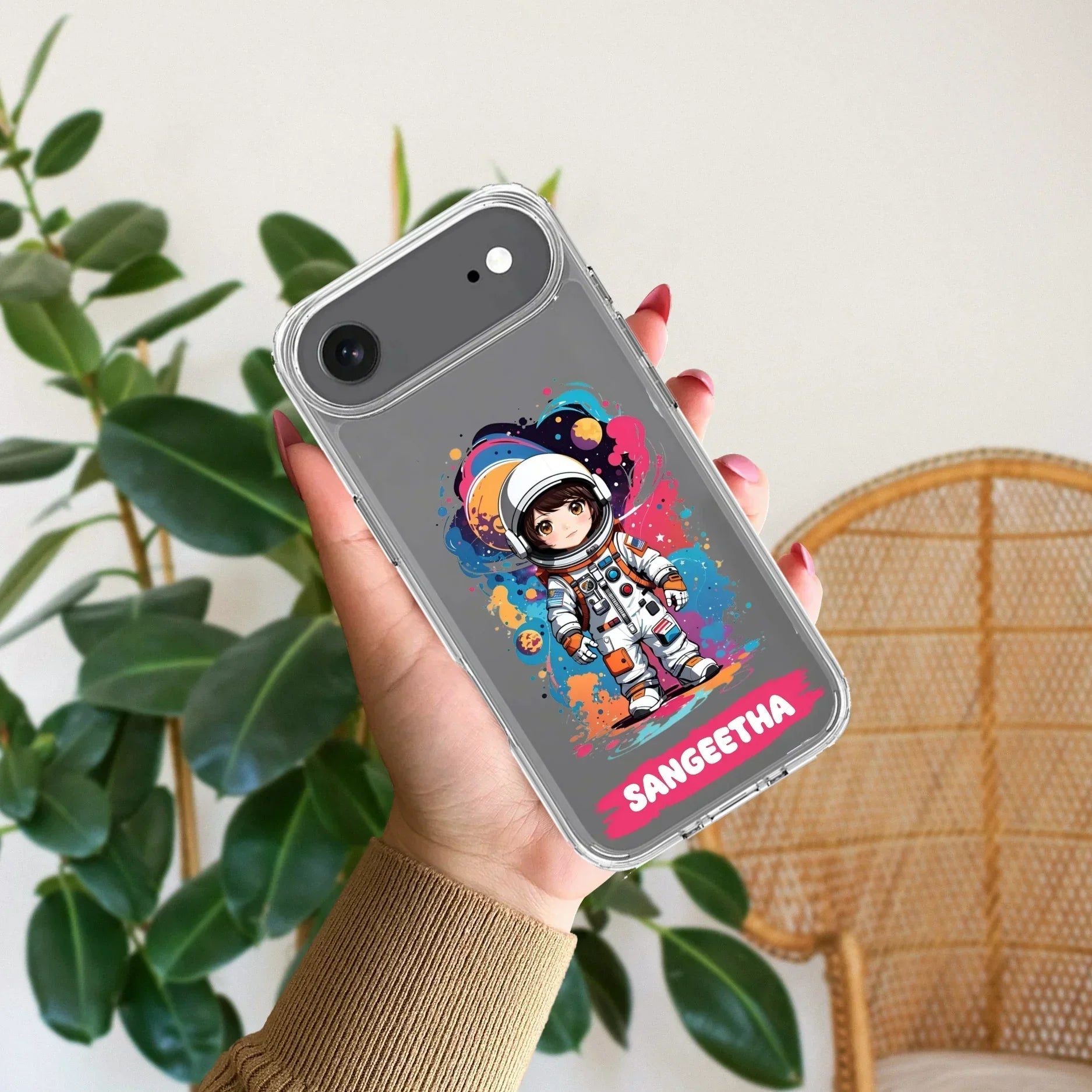 Astronaut Customize Transparent Silicon Case For iPhone