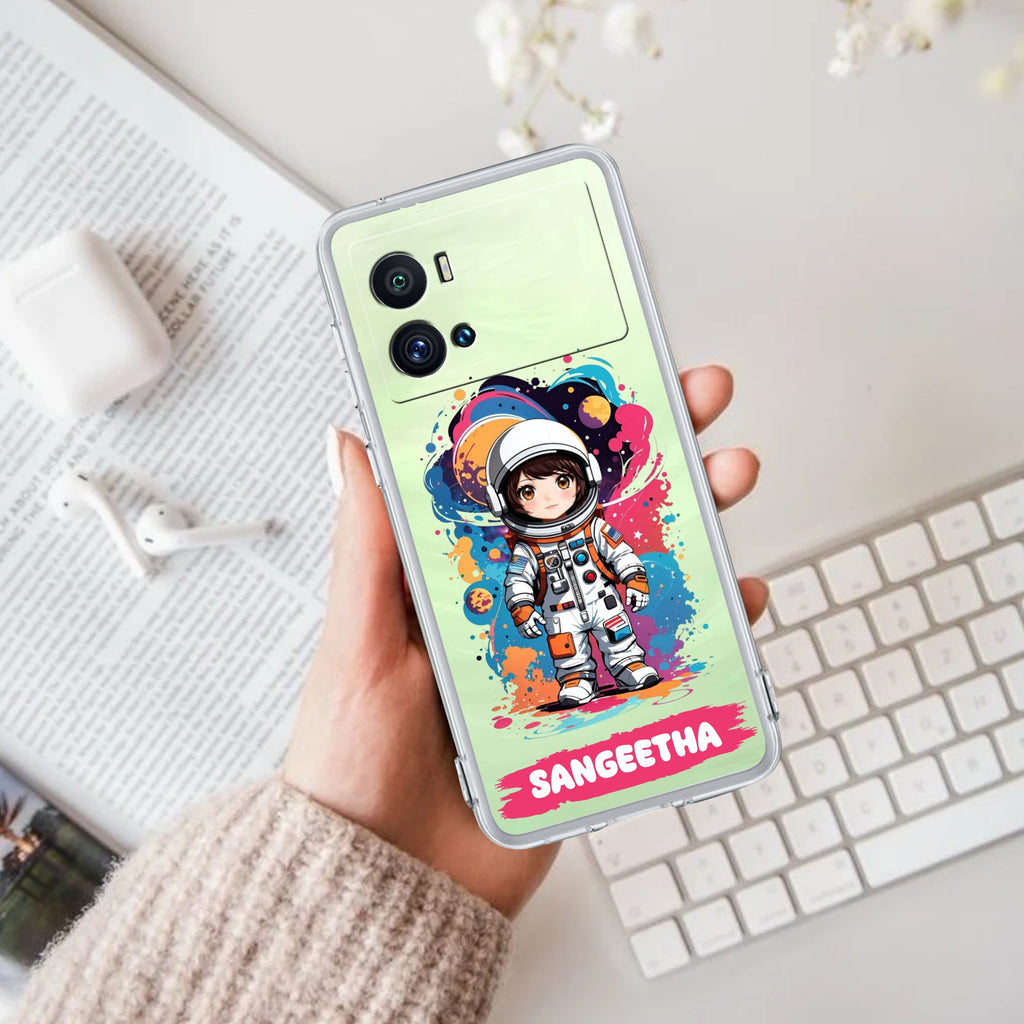 Astronaut Customize Transparent Silicon Case For iQOO Neo 7 Pro 5G