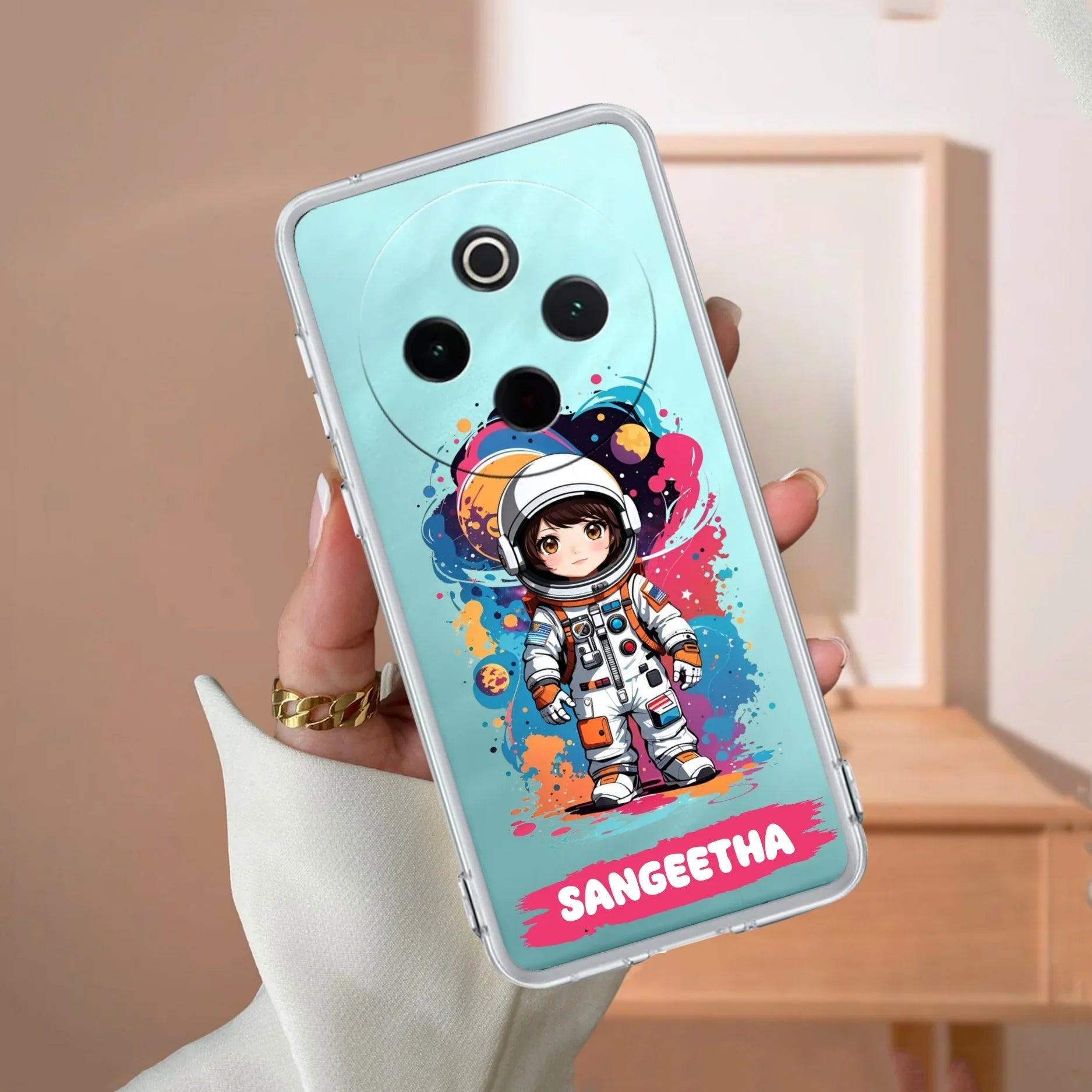 Astronaut Customize Transparent Silicon Case For iQOO Z10 5G