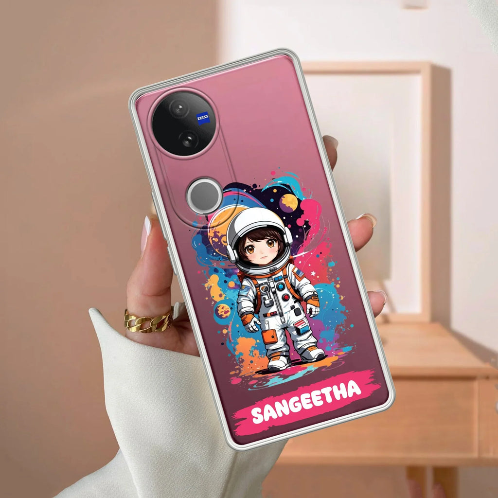 Astronaut Customize Transparent Silicon Case For iQOO Z10R 5G