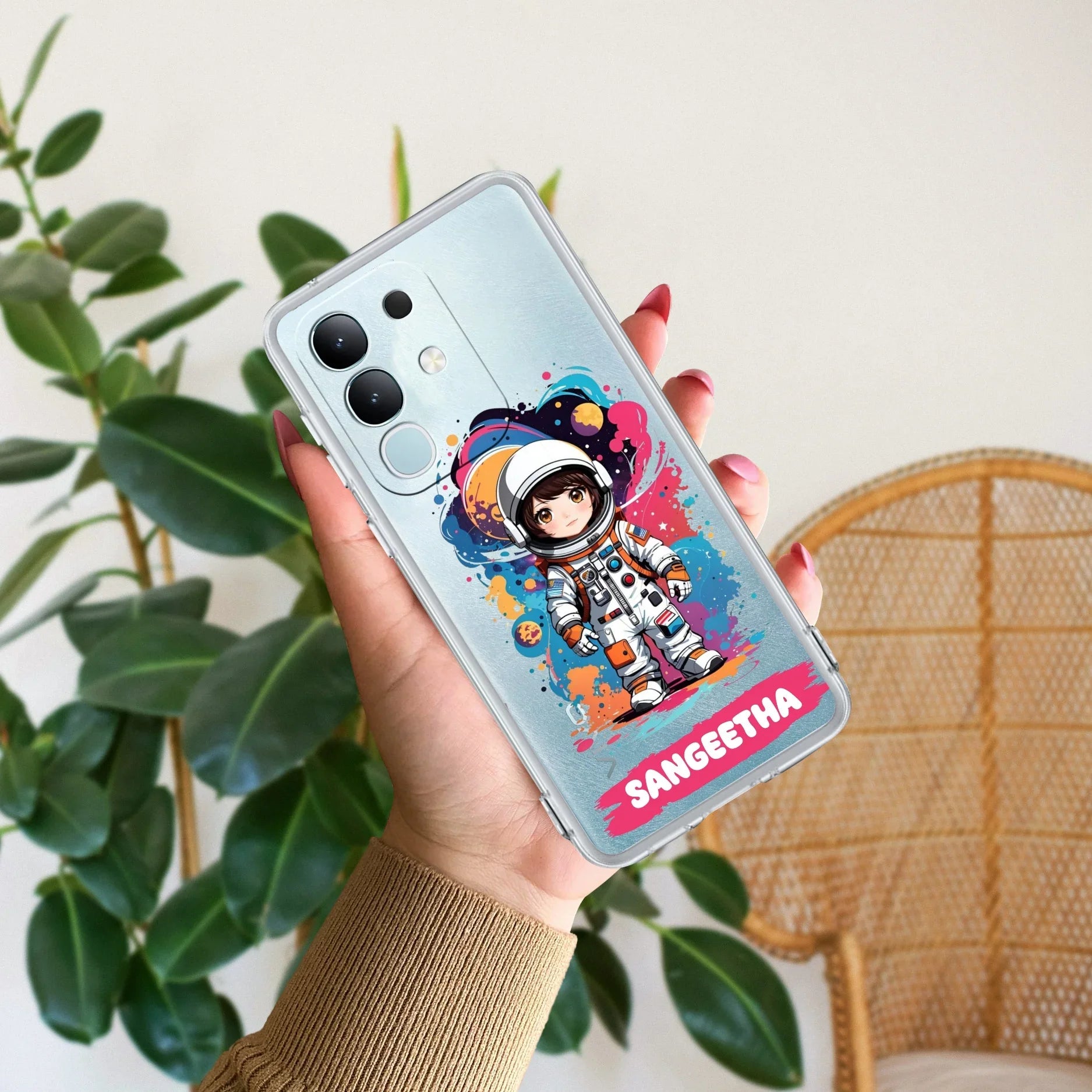 Astronaut Customize Transparent Silicon Case For iQOO Z7 5G