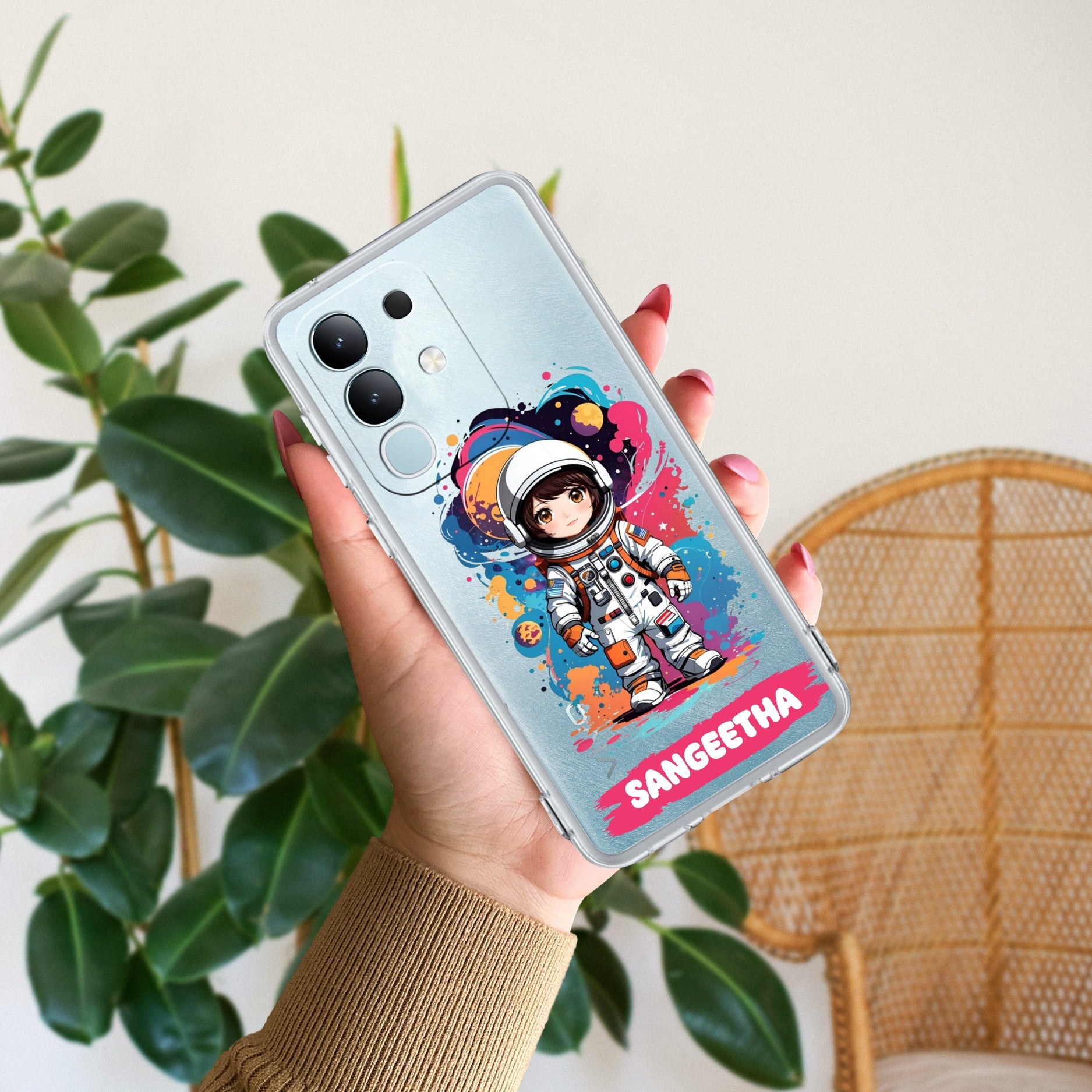 Astronaut Customize Transparent Silicon Case For iQOO Z10x 5G