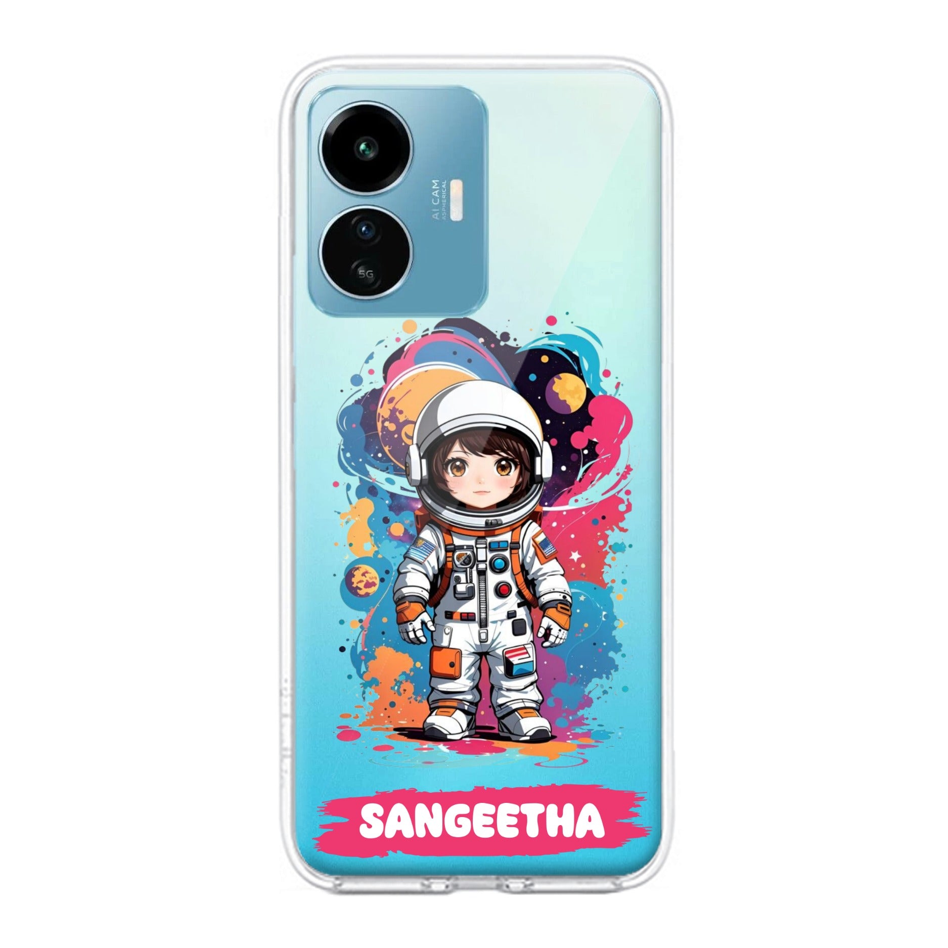 Astronaut Customize Transparent Silicon Case For iQOO Z6 Lite 5G
