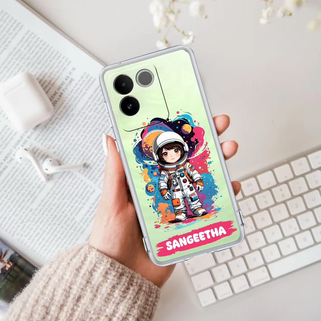 Astronaut Customize Transparent Silicon Case For iQOO Z7 Pro 5G