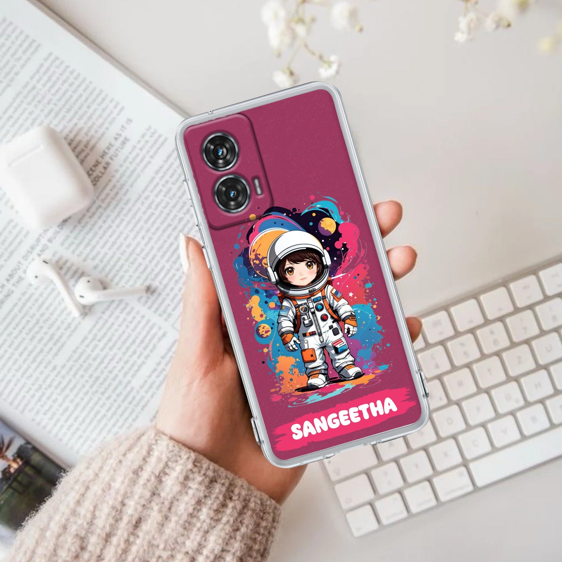 Astronaut Customize Anti Yellow Case For Motorola G96 5G