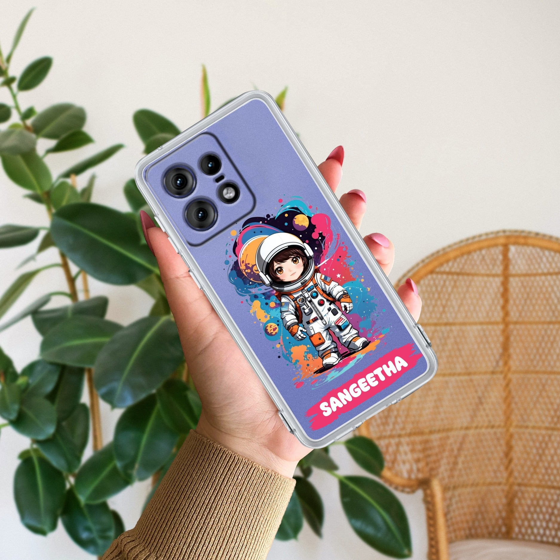 Astronaut Customize Anti Yellow Case For Motorola Edge 50 Pro