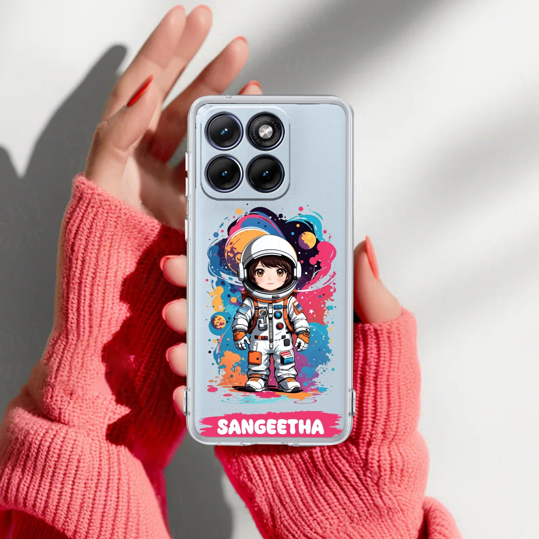Astronaut Customize Transparent Silicon Case For Motorola