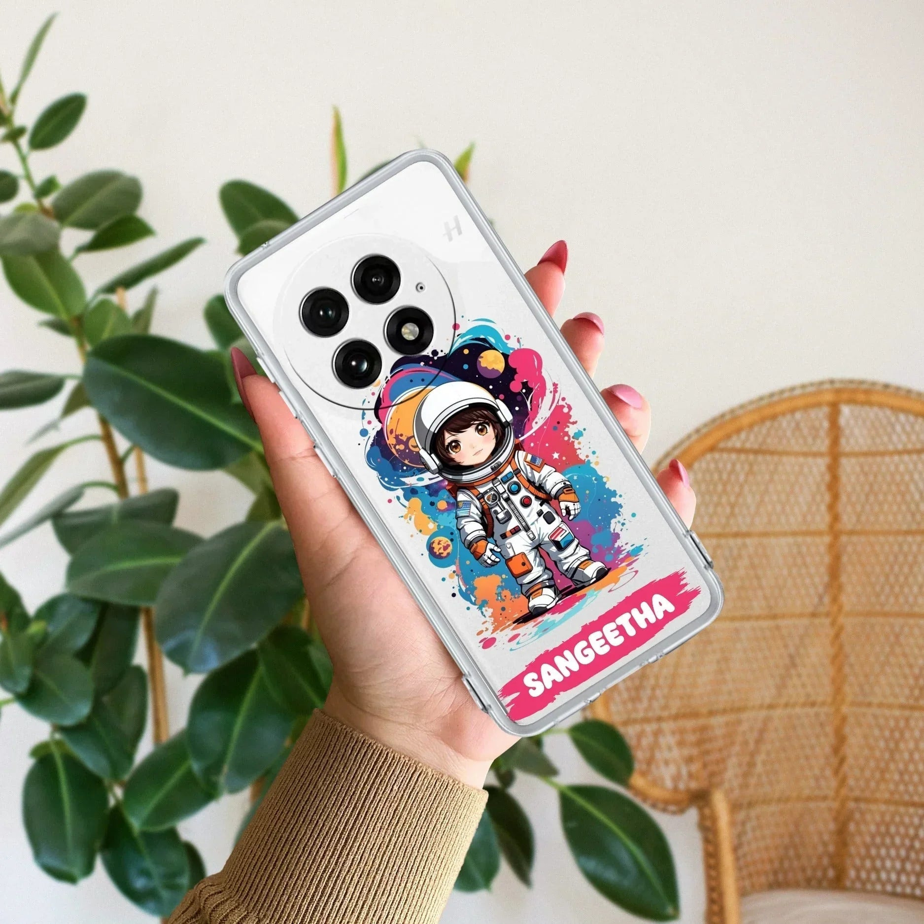 Astronaut Customize Transparent Silicon Case For OnePlus