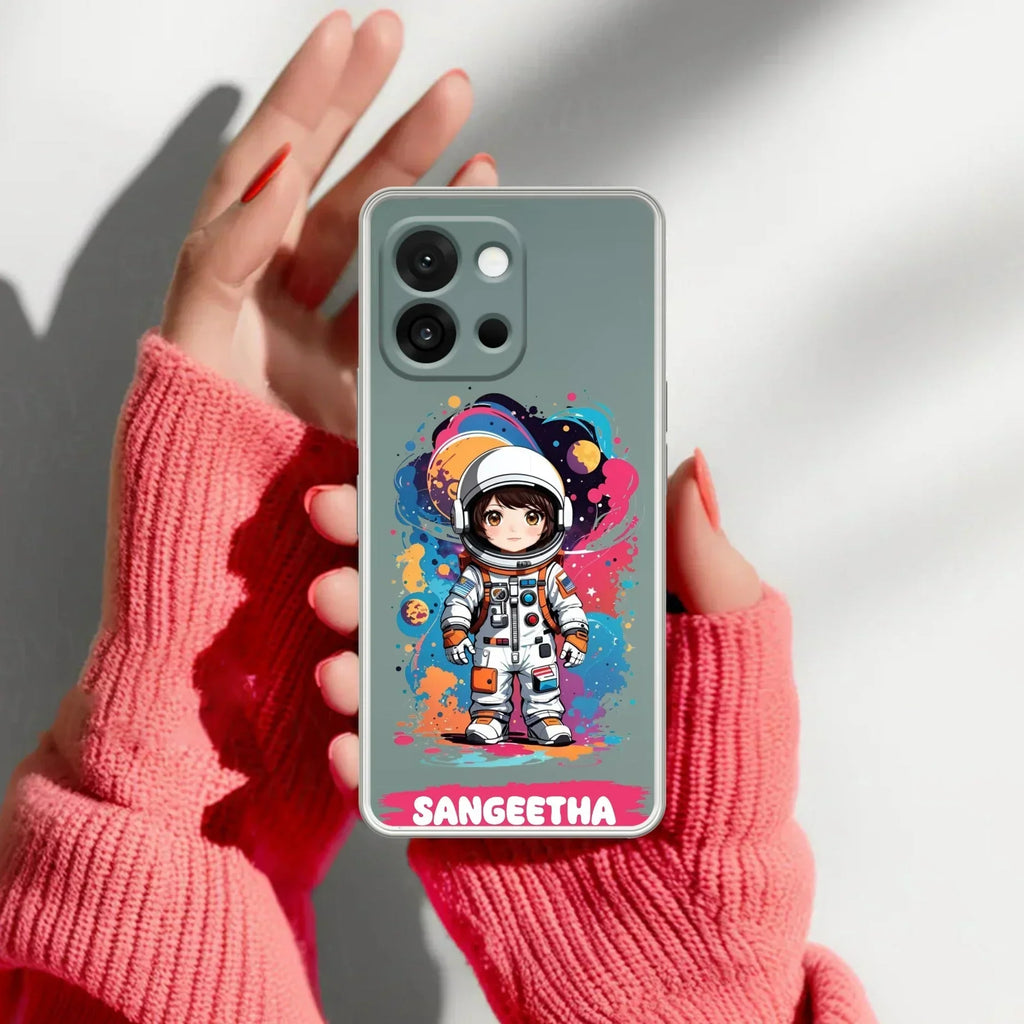 Astronaut Customize Transparent Silicon Case For OnePlus 8t / OnePlus 9R