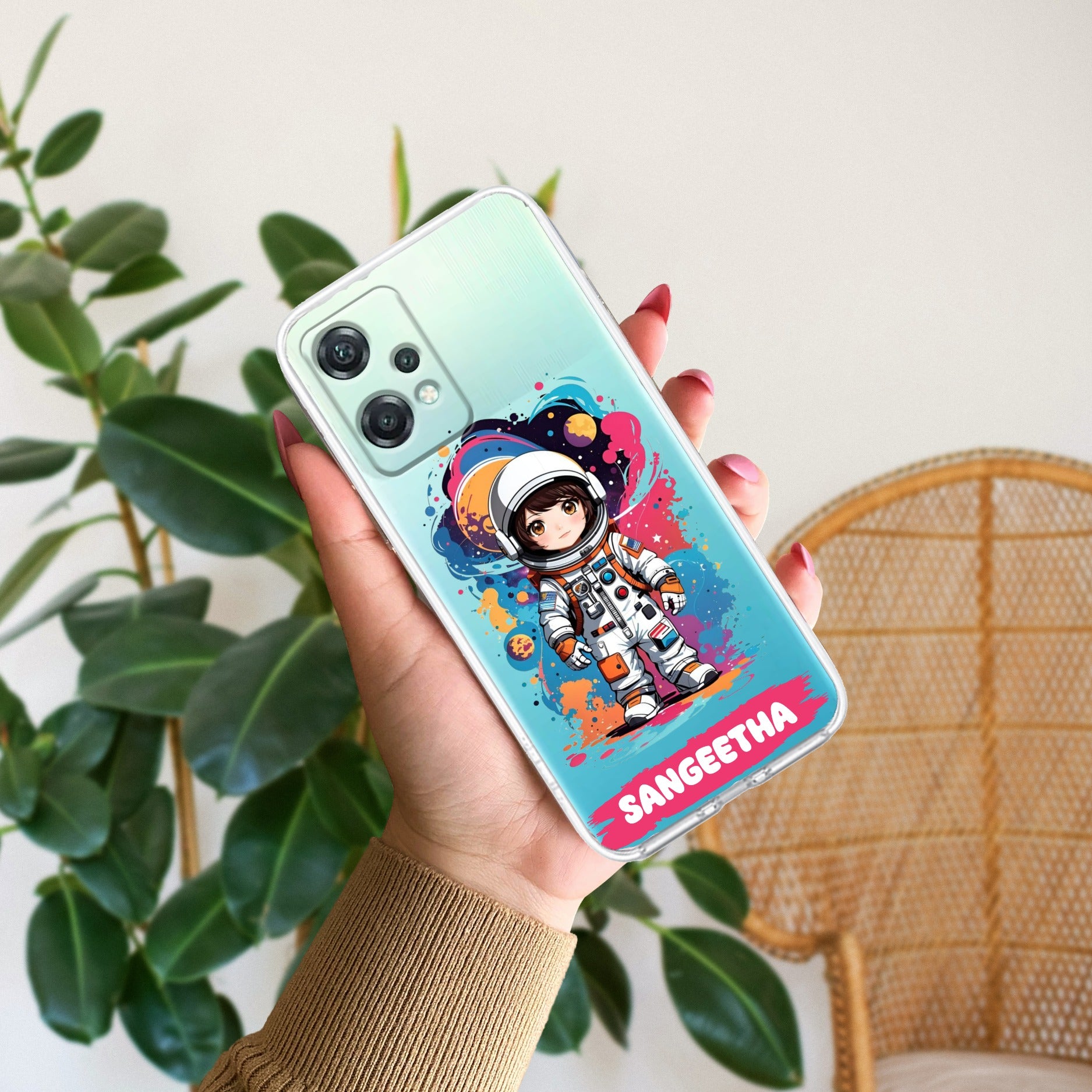 Astronaut Customize Transparent Silicon Case For OnePlus
