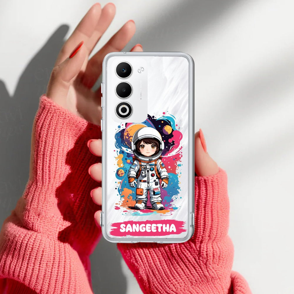 Astronaut Customize Transparent Silicon Case For Oppo