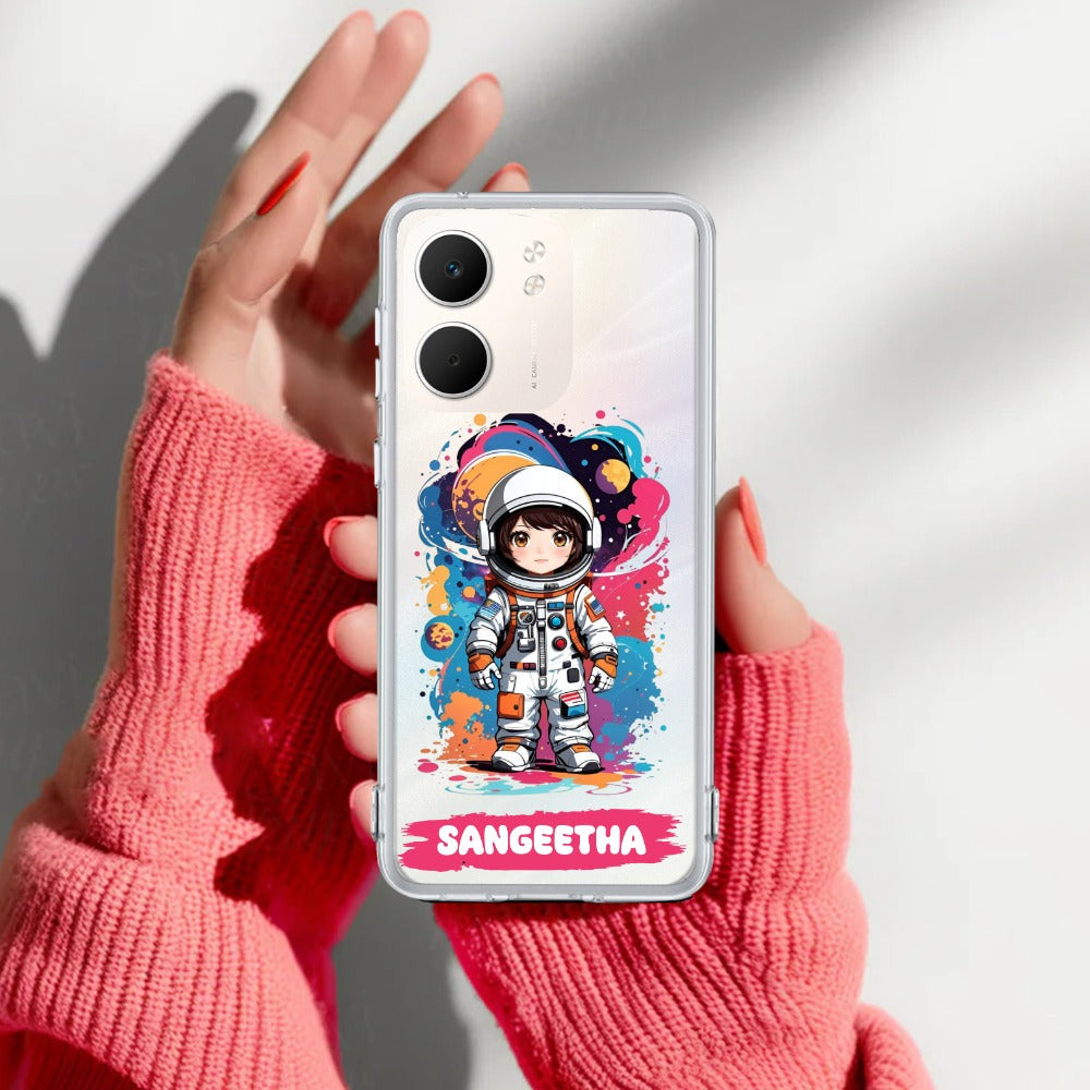 Astronaut Customize Transparent Silicon Case For Oppo