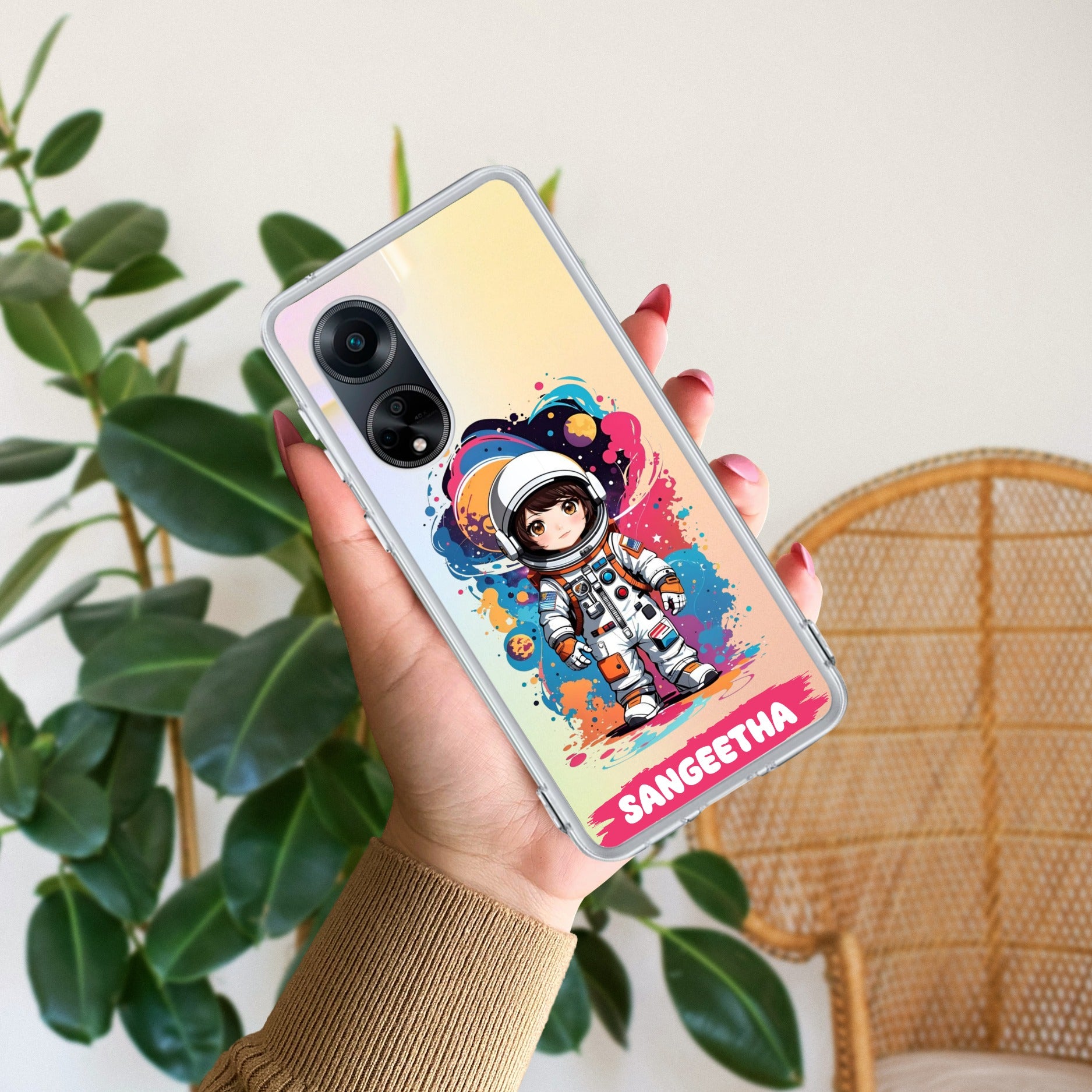 Astronaut Customize Anti Yellow Case For Oppo Reno 8T 5G